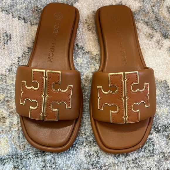Amazon.com | Tory Burch Women Tory Burch Tan Slide Sandals